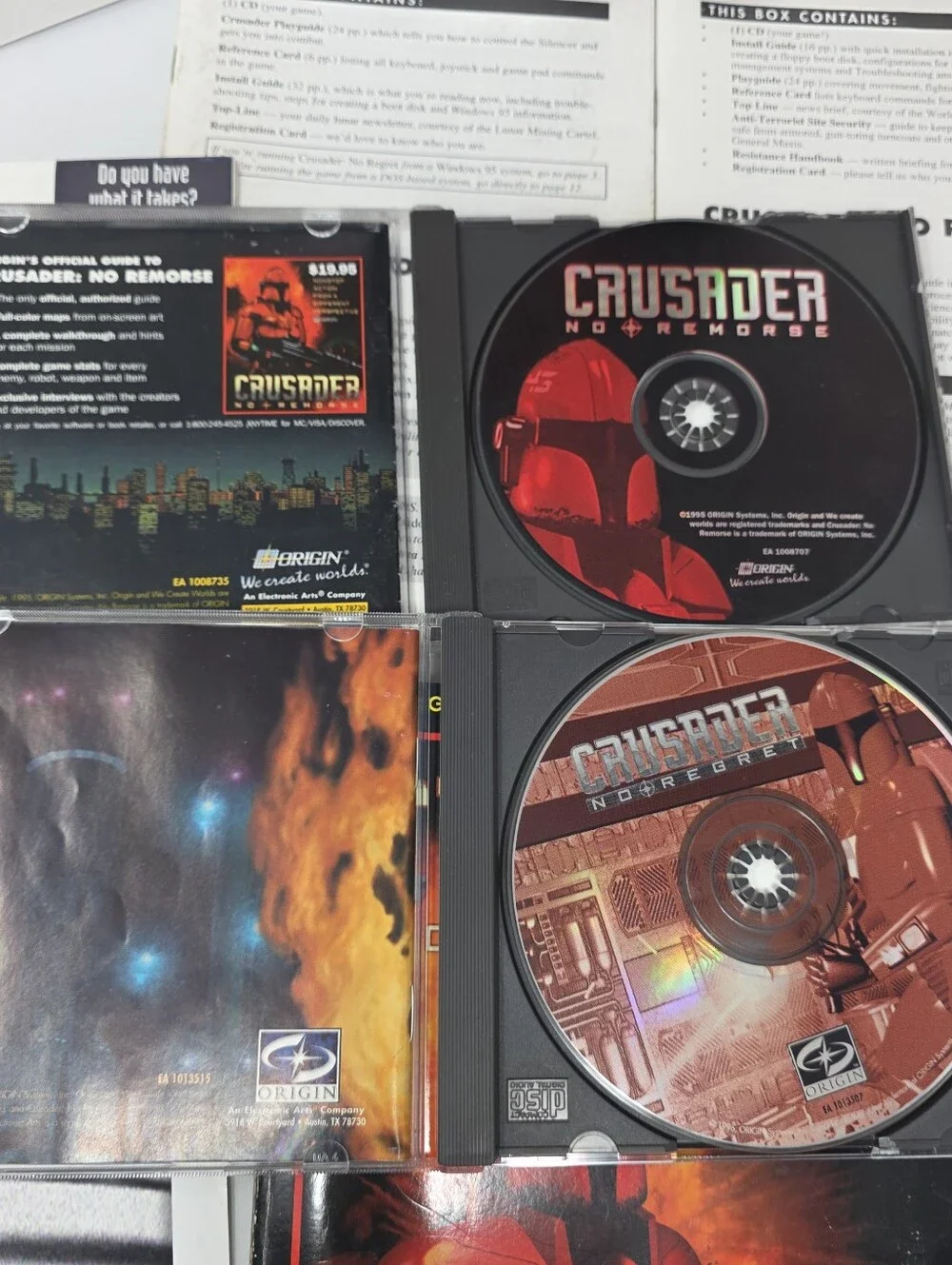 TIME CAPSULE Crusader No Remorse PC Big Box Complete CIB + No Regret Game LOT
